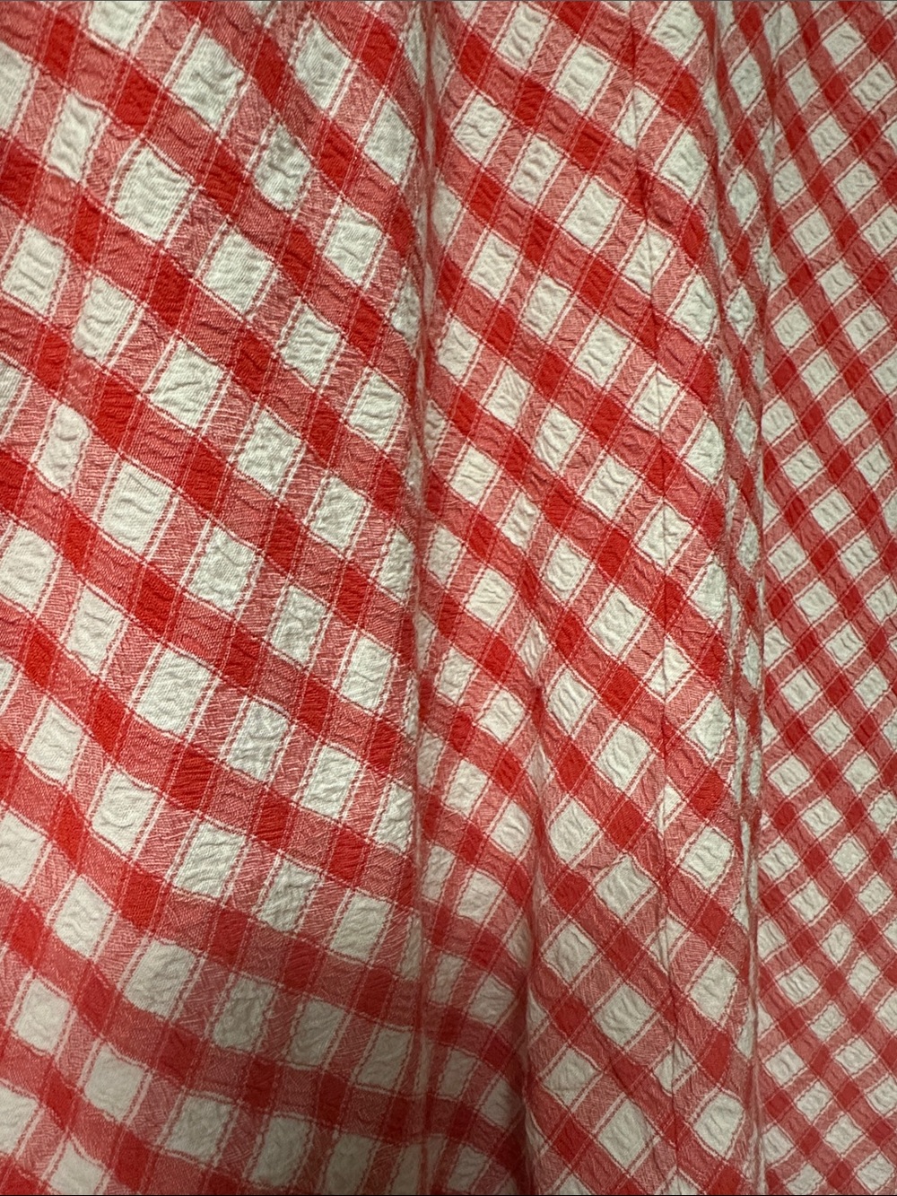 Universal Thread Red Gingham Seersucker Midi Skirt M NWT - Picture 2 of 9